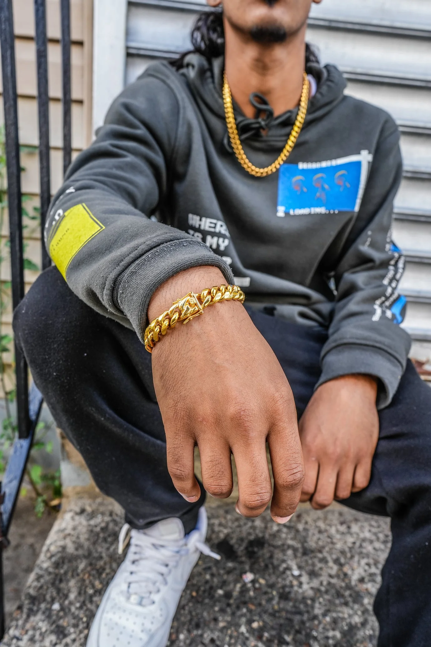 12mm Cuban Link Necklace Bracelet Bundle - Image 3