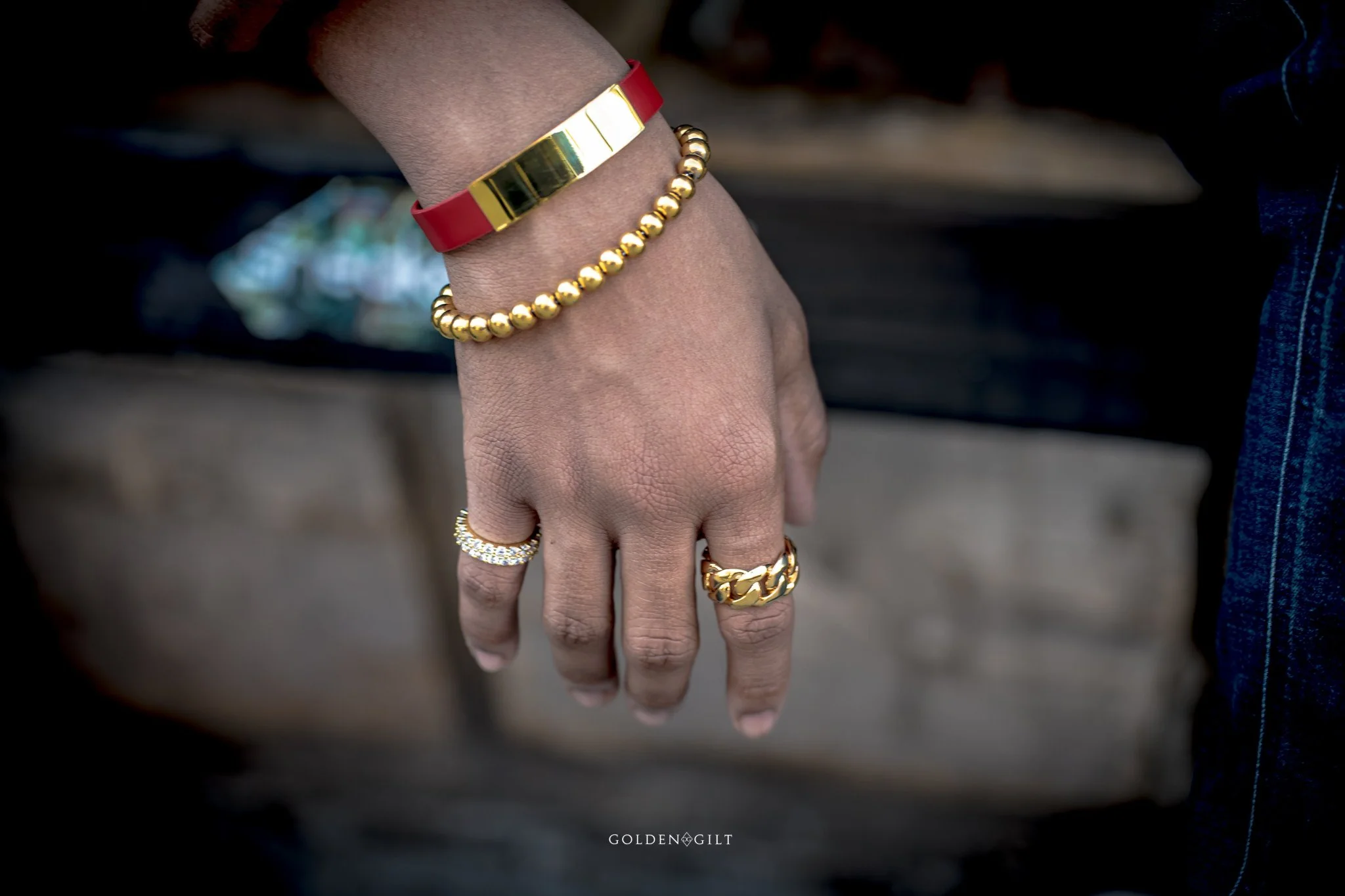 Beaded Moon Bracelet - 18k Gold Plated - Image 3