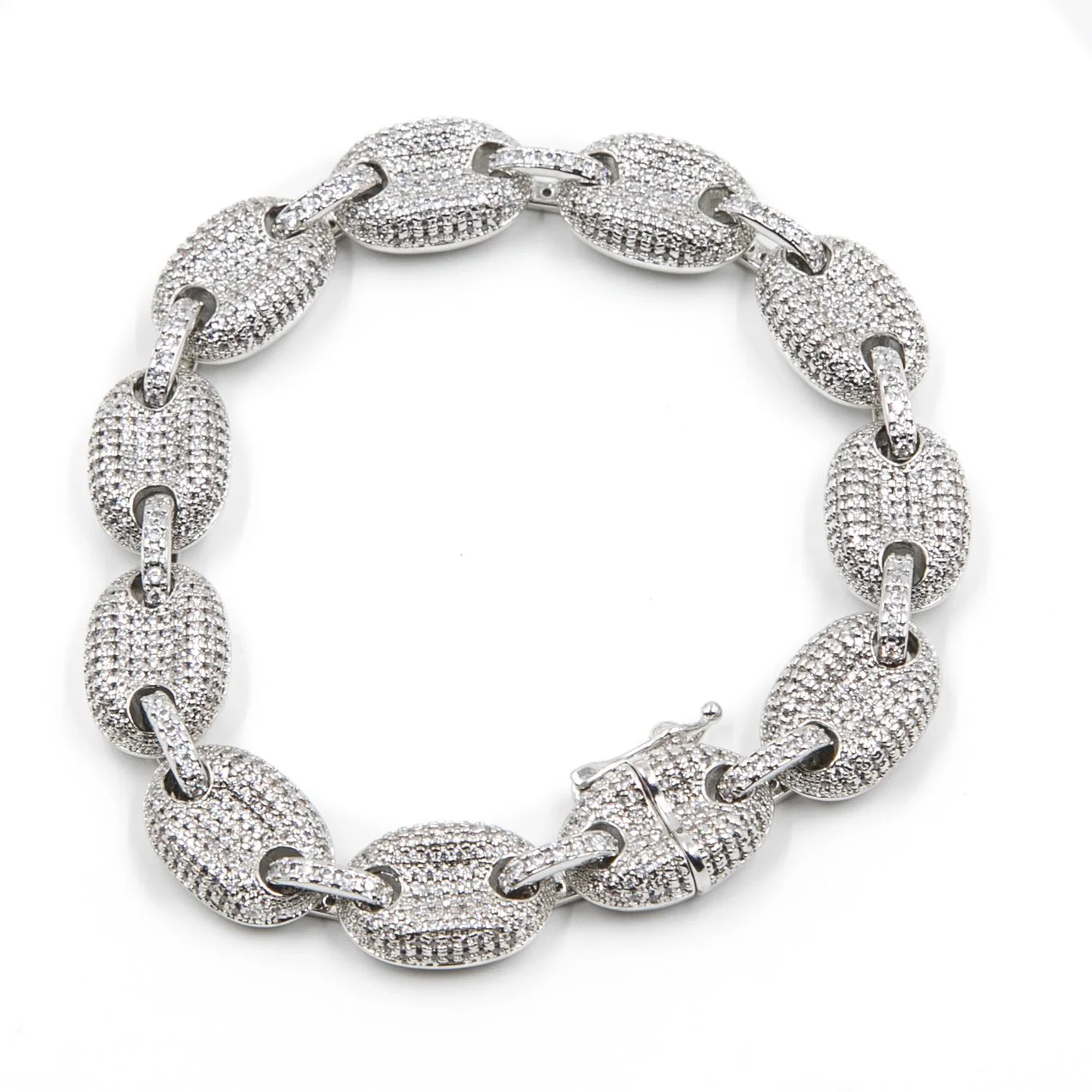 Studded Goochi Link Bracelet - Silver - Image 4