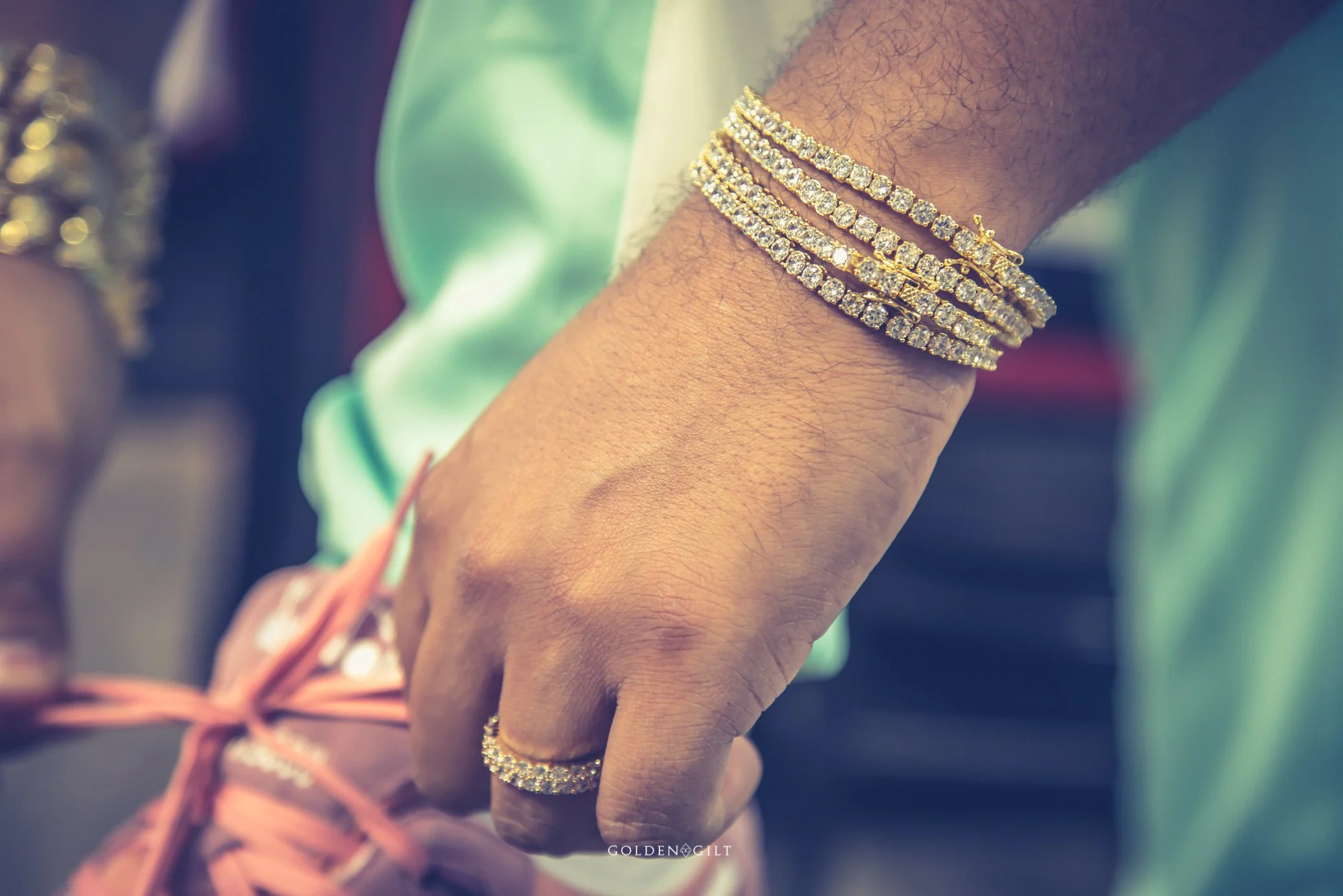 5mm Tennis Bracelet - 18K Gold Plated - Image 3