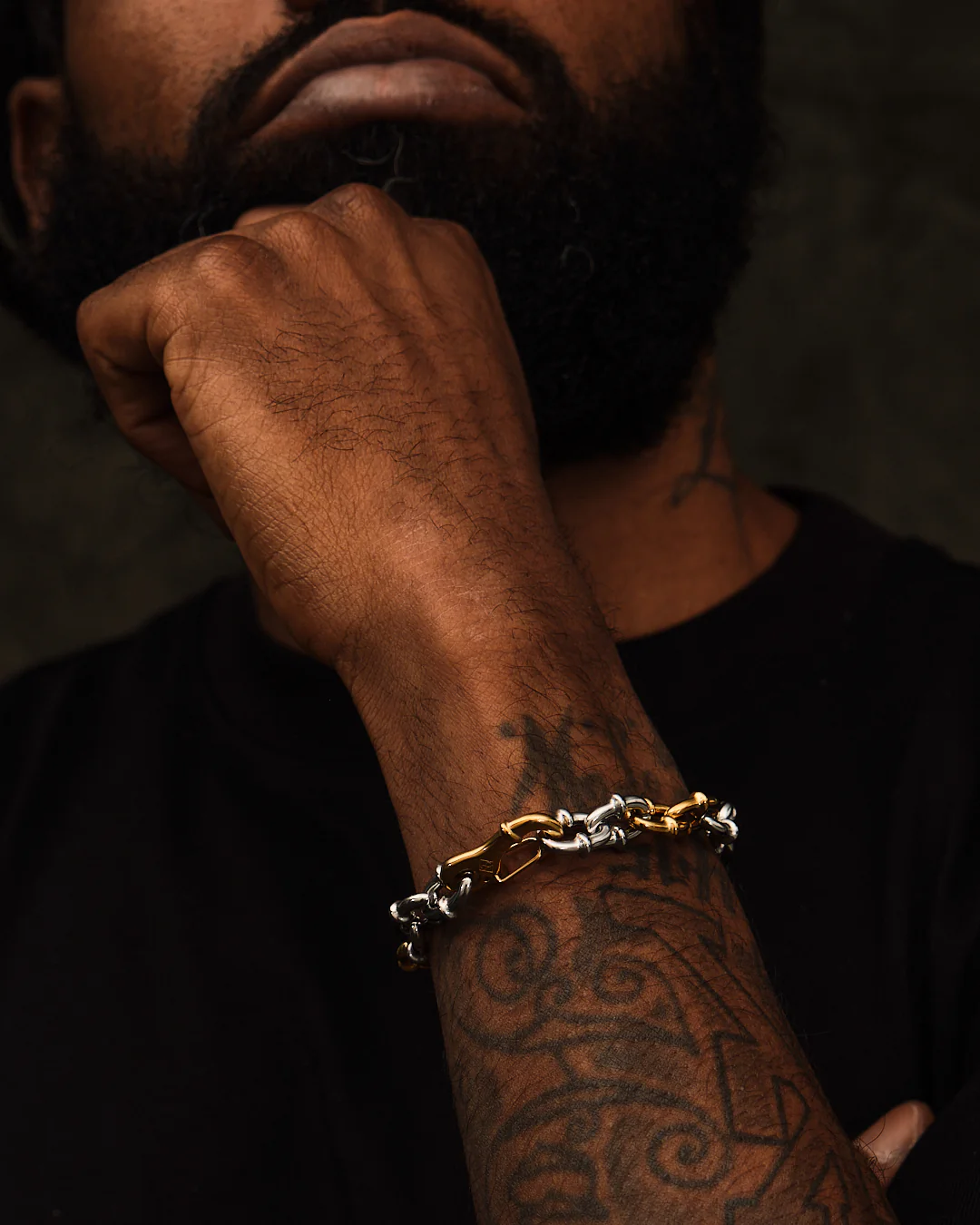 Two Tone Coil Chain Link Bracelet - Image 3