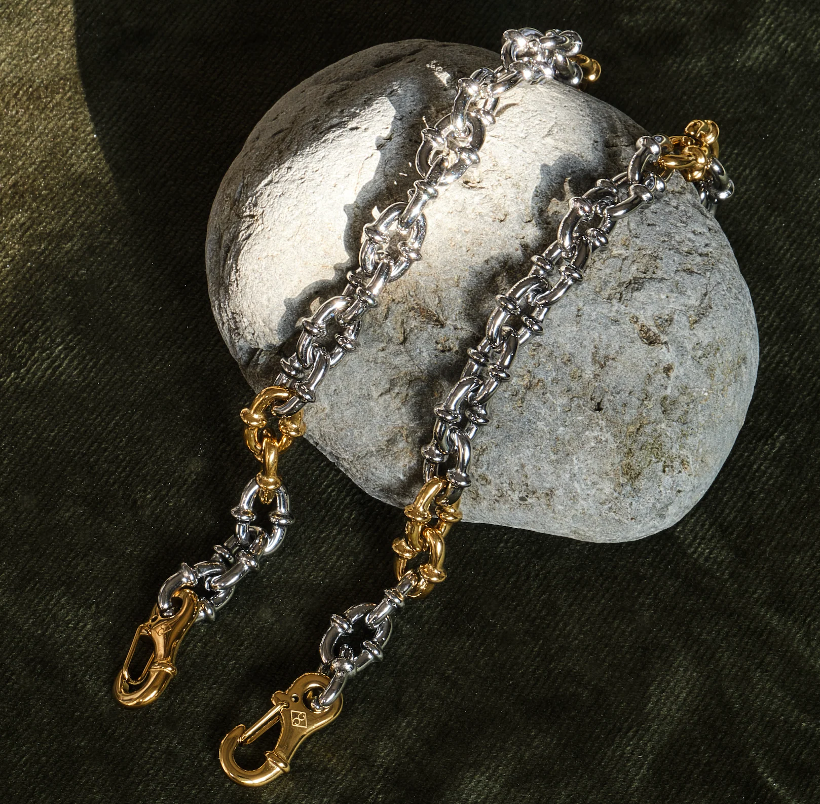 Two Tone Coil Chain Link Bracelet - Image 5
